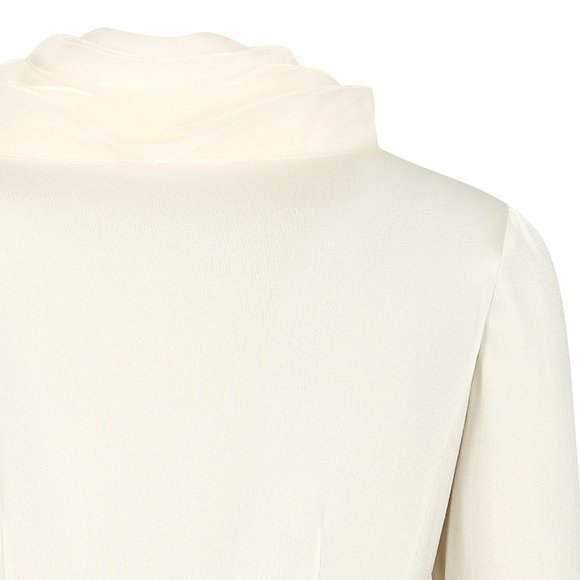 Ruffled Long Sleeve Ivory Blouse - Picture 10 of 12